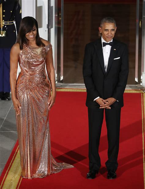 michelle obama dress versace|michelle obama state dinner.